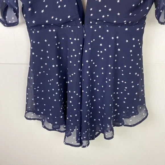 Lioness Size M Playsuit Romper Low Cut front & Back Navy Stars Party - Picture 11 of 11
